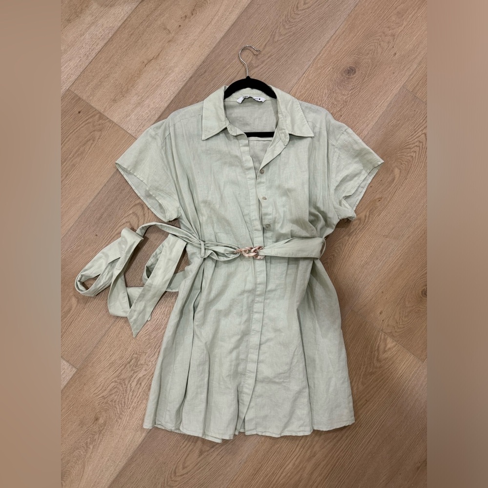 Zara dress - light mint green, linen summer dress